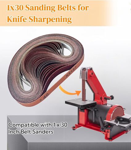 42Pcs 1 x 30 Inch Sanding Belt, 3 Each of 40/60/80/100/120/150/180/240/320/400/600/800/1000/2000 Grits, Zirconia Ceramic Sanding Belts for Knife Sharpening,Stock Removal and Bevel Work in Kuwait