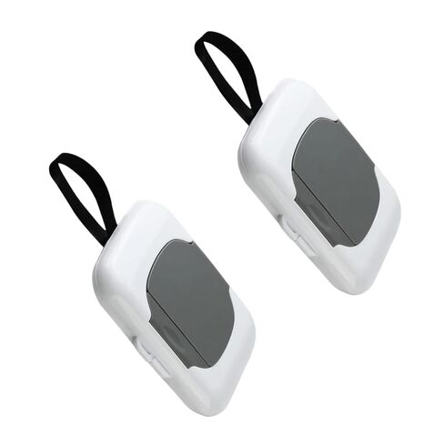 2Pcs Travel Wipe Holder Reusable Wet Wipe Container Box Strollers Hanging Dispensers Refillable Wipe Case Safe Wet Storage Wipe Holders Wipes and Holders（Gray） in Kuwait