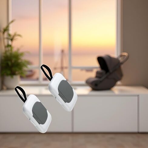 2Pcs Travel Wipe Holder Reusable Wet Wipe Container Box Strollers Hanging Dispensers Refillable Wipe Case Safe Wet Storage Wipe Holders Wipes and Holders（Gray） in Kuwait