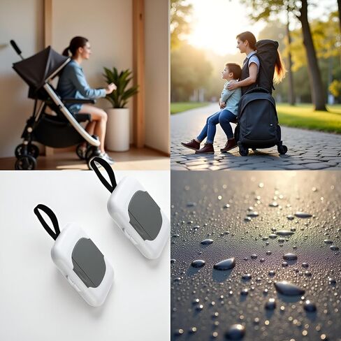 2Pcs Travel Wipe Holder Reusable Wet Wipe Container Box Strollers Hanging Dispensers Refillable Wipe Case Safe Wet Storage Wipe Holders Wipes and Holders（Gray） in Kuwait
