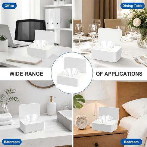 2 Pack Diaper Wipes Dispenser with Sealing Lid, Refillable Wet Wipes Container, Non-Slip Wipe Holder for Bathroom, Car & Travel, Black & White in Kuwait