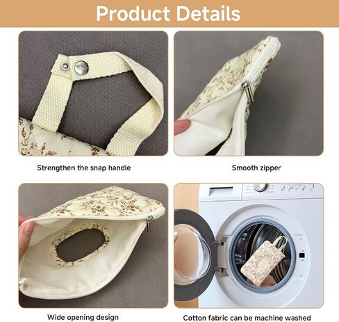 2 Pcs Quilted Diaper and Wipes Pouch Portable Hanging Floral Wet Wipe Bag Reusable Travel Wipe Holder for Stroller Car Diaper Bag Organizer in Kuwait