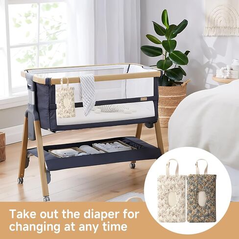 2 Pcs Quilted Diaper and Wipes Pouch Portable Hanging Floral Wet Wipe Bag Reusable Travel Wipe Holder for Stroller Car Diaper Bag Organizer in Kuwait