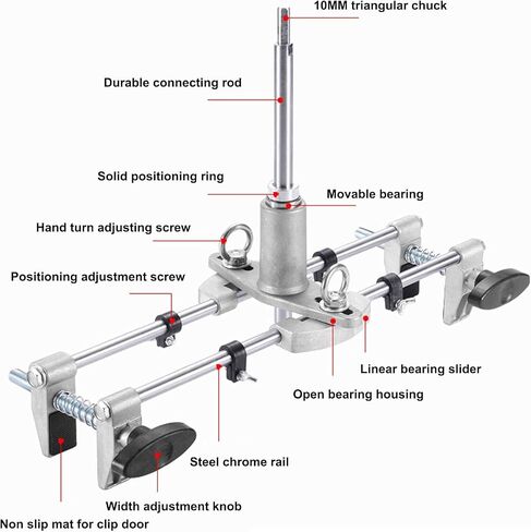 Solid Wood Mortiser Machine 430mm, 10mm Chuck, 35-100mm Door Thickness, Includes 3 Tungsten Steel Blades for Lock Mortise Cutting (B) in Kuwait