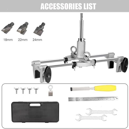 Solid Wood Mortiser Machine 430mm, 10mm Chuck, Door Thickness 35-100mm, 3 Tungsten Steel Blades, Jig Tool Parts for Lock Mortise Cutting (B) in Kuwait