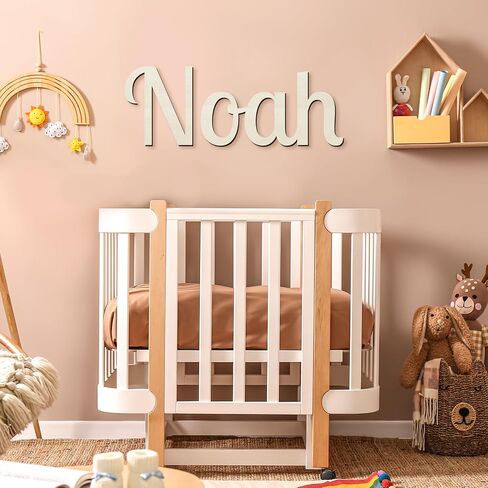 Custom Wood Baby Name Sign, Personalized Nursery Name Wall Decor with 4 Colors 8 Fonts Options,Handmade Solid Wood Name Plaque, Kids Room Door Hanger in Kuwait
