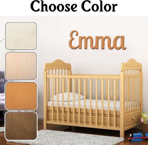 Custom Wood Baby Name Sign, Personalized Nursery Name Wall Decor with 4 Colors 8 Fonts Options,Handmade Solid Wood Name Plaque, Kids Room Door Hanger in Kuwait