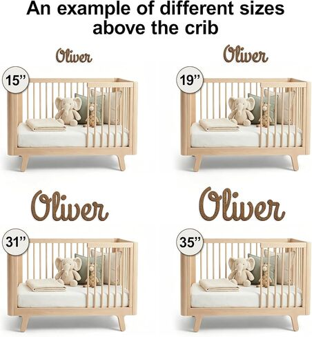 Custom Wood Baby Name Sign, Personalized Nursery Name Wall Decor with 4 Colors 8 Fonts Options,Handmade Solid Wood Name Plaque, Kids Room Door Hanger in Kuwait