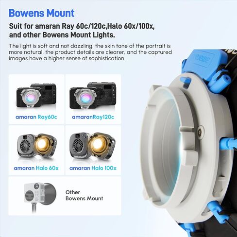 Amaran Octa Dome 30 Mini Softbox Bowens Mount Designed for Amaran Ray 60c 120c,Halo 60x 100x,and Other Bowens Mount Led Video Light in Kuwait