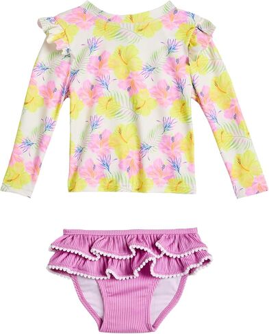 Snapper Rock Baby Girls' Aloha Vacay Recycled Ruffle Set (Infant/Toddler/Little Kid) in Kuwait