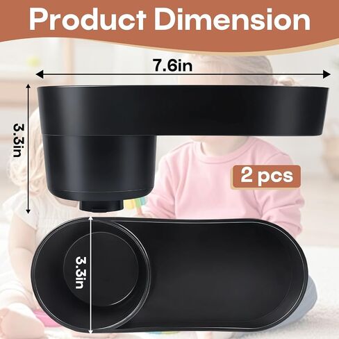 2-Pack #C6577 Child Car Seat Snack Tray with Cup Holder, Compatible with Safety 1st EverFit & Grow and Go, Cosco All-in-One, Maxi-Cosi Pria Car Seat, Dishwasher Safe, BPA-Free in Kuwait