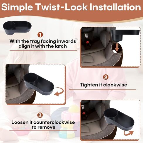 2-Pack #C6577 Child Car Seat Snack Tray with Cup Holder, Compatible with Safety 1st EverFit & Grow and Go, Cosco All-in-One, Maxi-Cosi Pria Car Seat, Dishwasher Safe, BPA-Free in Kuwait