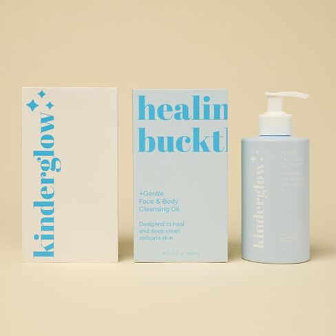 Healing Buckthorn | Baby Face & Body Wash Eczema-Prone Skin Cleansing Oil - Sea Buckthorn, Rice Bran, Sweet Almond - Gentle - Pediatrician Recommended - Fragrance-Free & Tear Free in Kuwait