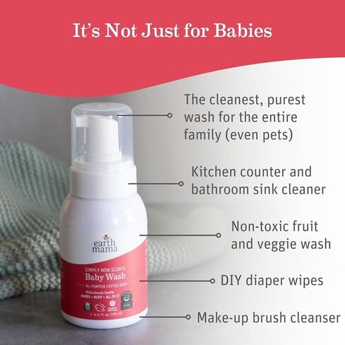 Earth Mama Simply Non-Scents Baby Wash & Lotion Bundle - Fragrance Free Castile Soap Body Wash 6.27oz + Calendula Baby Lotion 8oz - Sensitive Skin & Newborn Skin Care with Coconut Oil, Shea Butter in Saudi Arabia