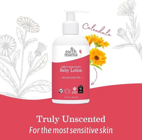 Earth Mama Simply Non-Scents Baby Wash & Lotion Bundle - Fragrance Free Castile Soap Body Wash 6.27oz + Calendula Baby Lotion 8oz - Sensitive Skin & Newborn Skin Care with Coconut Oil, Shea Butter in Saudi Arabia