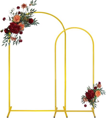 Gold Metal Arch Backdrop Stand 2 Set 7.2FT, 6.6FT Wedding Arch Stand Arched Door Frame for Birthday Party Baby Shower Ceremony Indoor Outdoor Celebration Decor (7.2FT, 6.6FT) in Kuwait