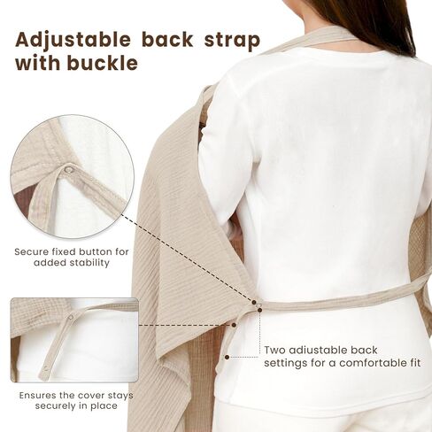 Muslin Nursing Cover for Baby Breastfeeding, Breathable 100% Cotton Breastfeeding Cover with Rigid Hoop for Mother Nursing Apron, Multi-use Carseat Canopy (Summer Wheat) in Kuwait