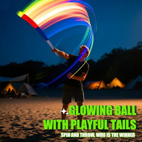 LED Glow Ball for Kids Tail Toys for Outdoor Games | Rechargeable Light Up Foam Ball Toys for Catch & Backyard Night Play - Fun Birthday Gifts for Boys Girls Ages 3 4 5 6 7 8 in Kuwait