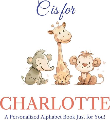 Personalized Alphabet Book for Kids – Custom Name ABC Keepsake with Watercolor Animals – Made to Order Baby Gift for Boys & Girls – Softcover or Hardcover, 8" x 8", Ages 0-6 in Kuwait
