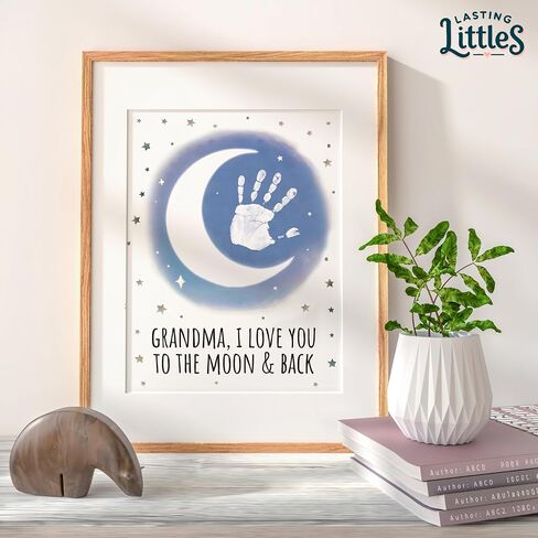 Lasting Littles Grandma Edition | Baby Toddler Handprint & Footprint Keepsake Book, Grandparent Gift, Baby Shower, Mothers Day, New Parent, Preschool Craft *Paints Not Included* in Kuwait