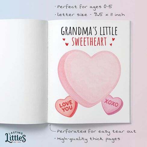Lasting Littles Grandma Edition | Baby Toddler Handprint & Footprint Keepsake Book, Grandparent Gift, Baby Shower, Mothers Day, New Parent, Preschool Craft *Paints Not Included* in Kuwait