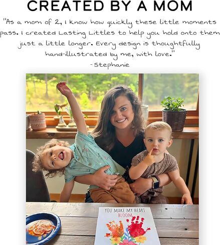 Lasting Littles Grandma Edition | Baby Toddler Handprint & Footprint Keepsake Book, Grandparent Gift, Baby Shower, Mothers Day, New Parent, Preschool Craft *Paints Not Included* in Kuwait