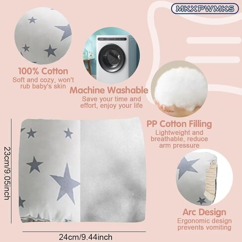 Cozy Cradle Pillow, Cozy Cradle Arm Pillow, Baby Nursing Pillow Head Support Pillow for Breastfeeding Bottle Feeding (Gray Pinstripes) in Kuwait
