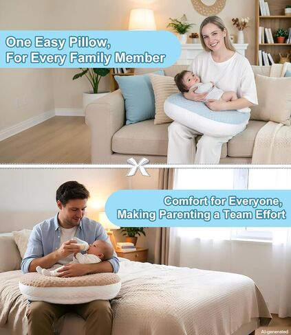 Nursing Breastfeeding Pillow, Breathable Mesh, Adjustable Height | C-Shaped Feeding Support, Removable Washable Cover, Anti-Slip Base, Wide Opening for Most Body Types, Soft Minky Dot Fabric in Kuwait