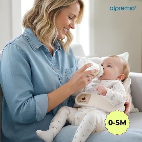 Feeding Support Seat with Adjustable Stability Strap, Mesh & Organic Cotton, Bottle-Feeding Assist for 1–5 Month Babies in Kuwait