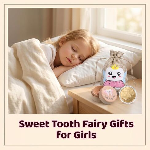3 Pcs Tooth Fairy Box Teeth Keepsake Storage Boxs Cute Carved Wooden Box with Tooth Stores Lost Teeth for Kids Souvenir Dropped Gift With Toothes Fairy Bag Foil Reward Coins for Little Boy Girl in Kuwait