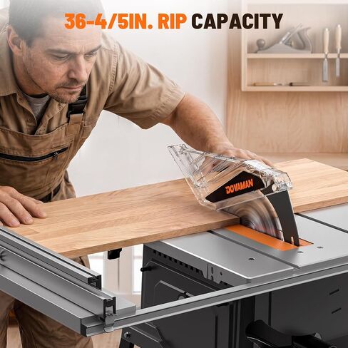 DOVAMAN 10-Inch 15A Table Saw, Tablesaw/W Stand, Max Cutting Height: 2.48" (45°) / 3.35" (90°), 5300 RPM Copper Motor, Extension on One Side, Multifunctional Table Saw for Various Wood Working in Kuwait