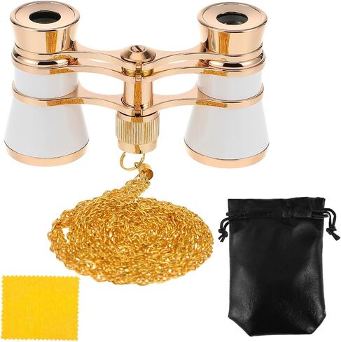 Opera Glasses Binoculars Theaters for Theaters and Operas and Necklace Chain for Operas Vintage Style Aluminum Alloy with Lightweight Design and Robust Durability, Includes in Kuwait