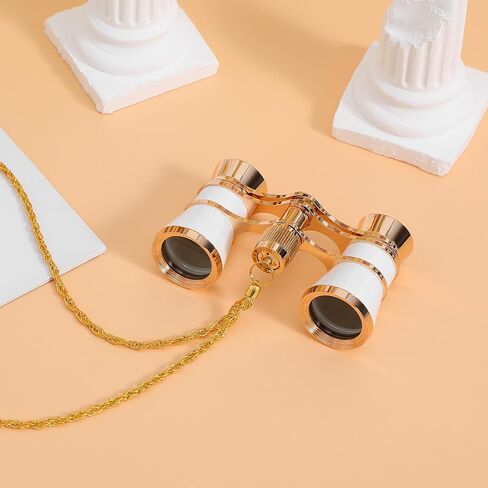 Opera Glasses Binoculars Theaters for Theaters and Operas and Necklace Chain for Operas Vintage Style Aluminum Alloy with Lightweight Design and Robust Durability, Includes in Kuwait