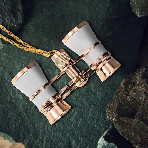 Opera Glasses Lightweight Aluminium Alloy Body Compact Binoculars Vintage 3X Magnification with Storage Pouch and Necklace Chain for Adults for Theater and Operas in Kuwait