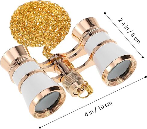 DOITOOL Compact Vintage Opera Glasses Lightweight Aluminium Alloy Theater Binoculars with Storage Pouch and Necklace Chain for Concerts and Operas in Kuwait