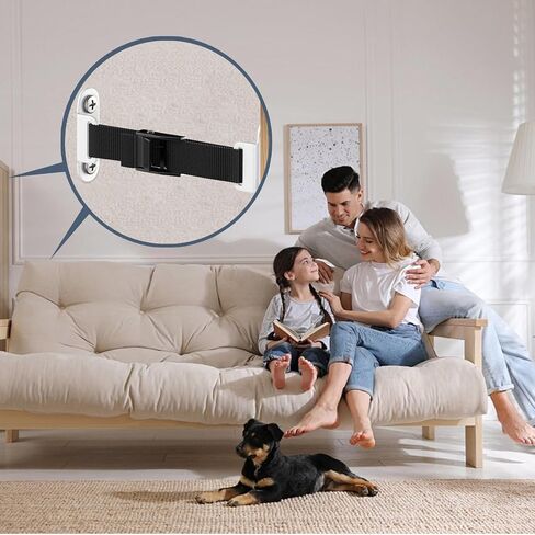 Furniture Anchors (4 Sets) for Baby Proofing, Anti Tip Furniture Anchor Securing 500 lbs/Keep Baby Pet Safety from Falling Furniture, Metal White Earthquake Straps in Kuwait