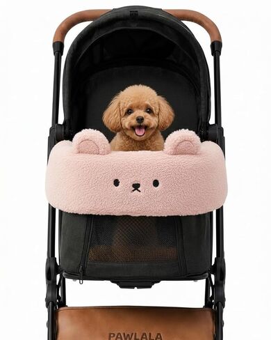 Pet Stroller Comforter Set – Ultra-Soft Cushion, Pillow & Edge Cover – Machine Washable, Protective & Cozy Liner for Dogs & Cats – Easy Install (Lemonade Pink, Stroller Not Included) in Kuwait