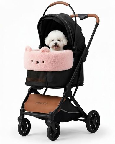 Pet Stroller Comforter Set – Ultra-Soft Cushion, Pillow & Edge Cover – Machine Washable, Protective & Cozy Liner for Dogs & Cats – Easy Install (Lemonade Pink, Stroller Not Included) in Kuwait