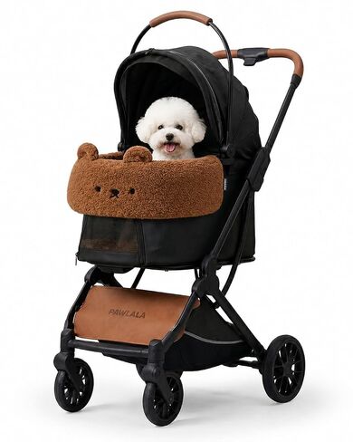 Pet Stroller Comforter Set – Ultra-Soft Cushion, Pillow & Edge Cover – Machine Washable, Protective & Cozy Liner for Dogs & Cats – Easy Install (Teddy Brown, Stroller Not Included) in Kuwait