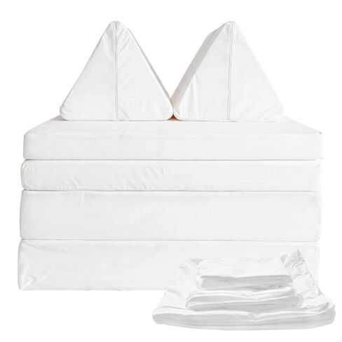 Frienda Waterproof Play Couch Protective Liner Cover 6-Piece Set Spill-Proof Polyester Protector for Play Couch Liners, White, 33 x 33 x 5.5 Inches (Depth x Width x Height) in Kuwait