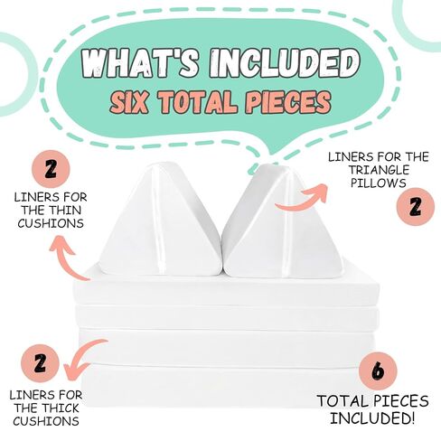 Frienda Waterproof Play Couch Protective Liner Cover 6-Piece Set Spill-Proof Polyester Protector for Play Couch Liners, White, 33 x 33 x 5.5 Inches (Depth x Width x Height) in Kuwait