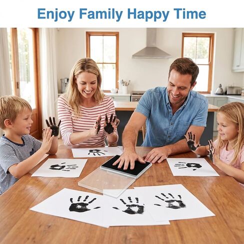 Large Ink Pad for Baby Hand and Footprints, Washable Black Stamp Pad 4.92 X 3.94inches Ink Pads for Dog Paw Prints Office Home DIY Crafting in Kuwait
