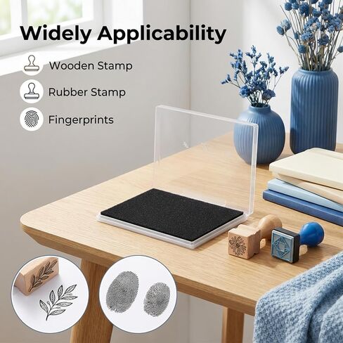 Large Ink Pad for Baby Hand and Footprints, Washable Black Stamp Pad 4.92 X 3.94inches Ink Pads for Dog Paw Prints Office Home DIY Crafting in Kuwait