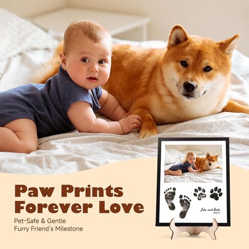Baby Hand and Footprint Pet Paw Friendly Ink Paint, Black, Non-Toxic Acid-Free, Safe Washable Ink Paint for Newborn Keepsake Dog Cat DIY Christmas Gift for New Moms, 2.54 fl oz in Kuwait