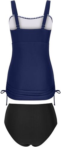 ' S Tankini Swimwear Tummy 2 Piece Ruched Drawstring Bathing Suit Shell in Kuwait
