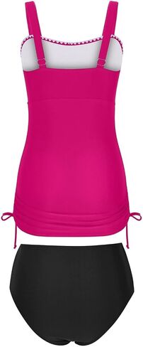 ' S Tankini Swimwear Tummy 2 Piece Ruched Drawstring Bathing Suit Shell in Kuwait