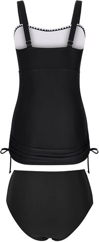 ' S Tankini Swimwear Tummy 2 Piece Ruched Drawstring Bathing Suit Shell in Kuwait
