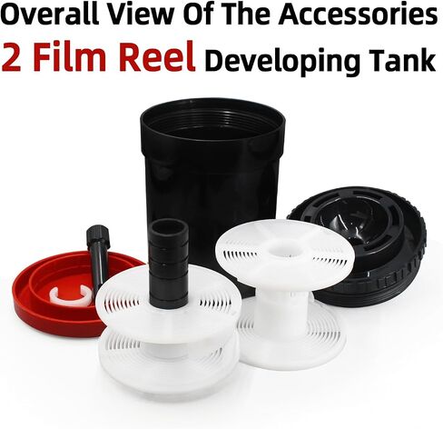 Darkroom Film Developing Tank with 2 Auto Load Adjustable Reels for 35mm 120 127 Black&White Color Film in Kuwait
