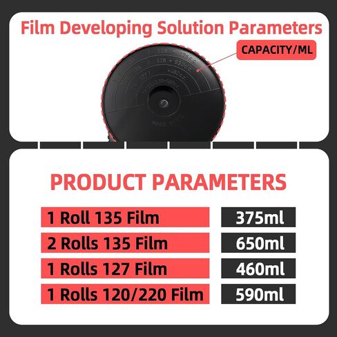 Darkroom Film Developing Tank with 2 Auto Load Adjustable Reels for 35mm 120 127 Black&White Color Film in Kuwait