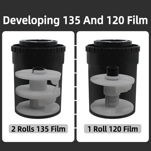 Darkroom Film Developing Tank with 2 Auto Load Adjustable Reels for 35mm 120 127 Black&White Color Film in Kuwait
